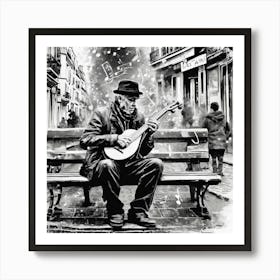 Man Playing A Guitar Art Print