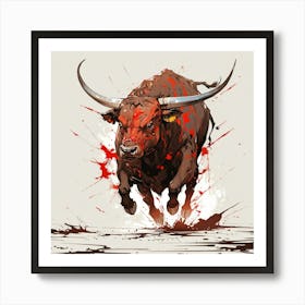 Bull Painting Art Print