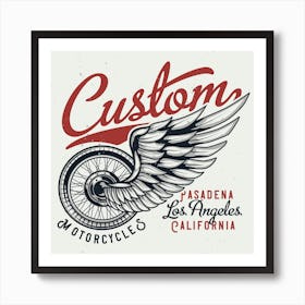 Custom Motorcycle Logo Art Print