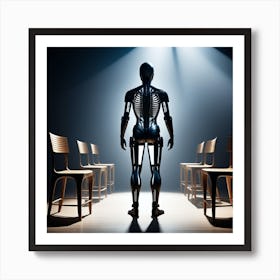 Skeleton In Front Of Chairs 1 Art Print