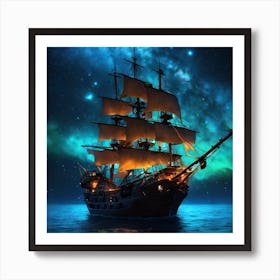 Sea night Art Print