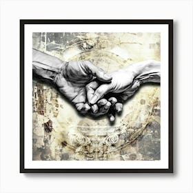 Hands Surreal Illustration Art 05 Art Print