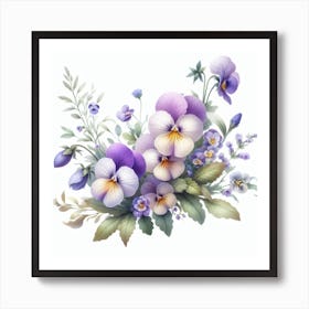 Flowers of Pansies 2 Art Print