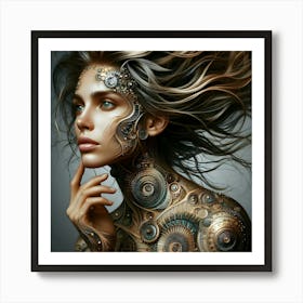 Steampunk Woman Art Print