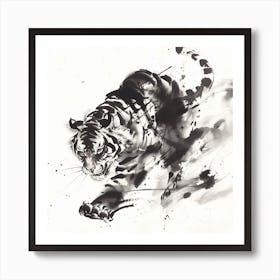 Tiger Ink Painting Art Print