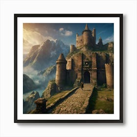 Castle In The Mountains 1 Art Print