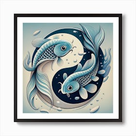Yin Yang Chinese Koi Fish Art Print