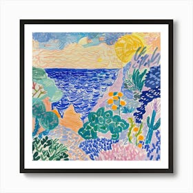 Seaside Painting Matisse Style 4 Art Print