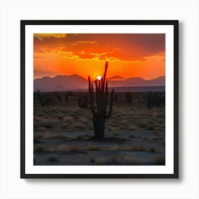 Sunset In The Desert 3 Art Print