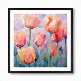 Cubism Flowers 4 Art Print