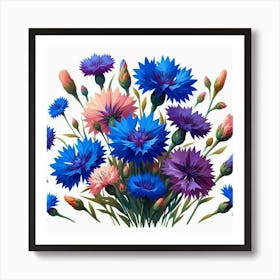 Cornflower flowers 1 Art Print