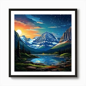 Glacier National Park Summer Sunrise Art Print