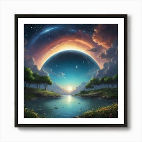 The Sun The Moon The Sky Art Print