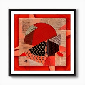 Red And White Abstract Painting Art Print