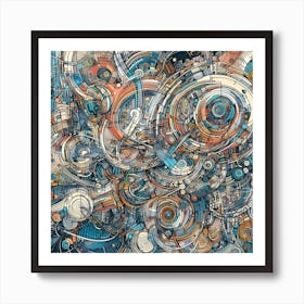 Abstract , scribble Art Print