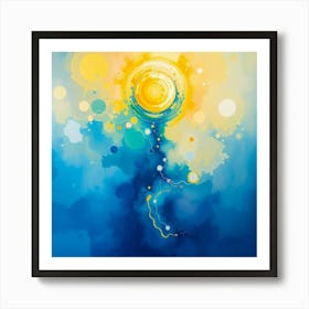 Balloon floating in the Stratosphere AI Art Print