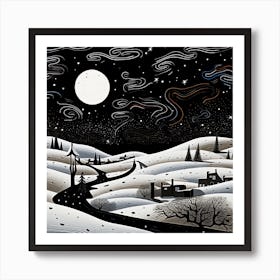 Snowy Night Art Print