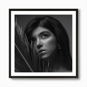 Black And White Portrait Of A Woman Art Print