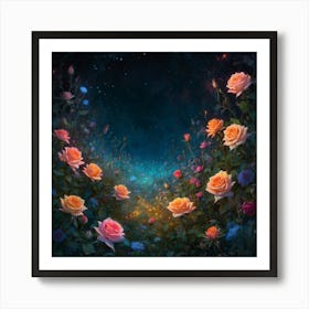 Roses In The Night 1 Art Print