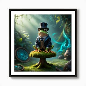 Frog In Top Hat Art Print