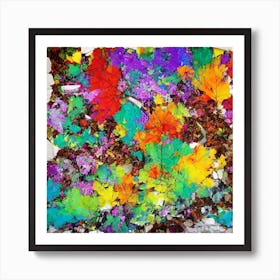 Rainbow Leaves Art Print