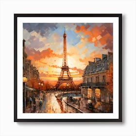 Paris At Sunset 2 Art Print