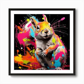 Colorful Squirrel Art Print