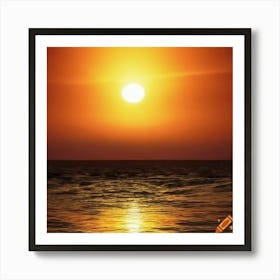 Sunset Over The Ocean Art Print