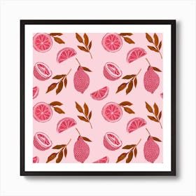 Pink Lemons Art Print