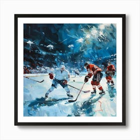 A Ice Hockey Match Oil Painting Illustration 1718701190 1 Art Print