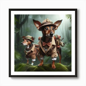 Two Dogs In The Jungle Art Print