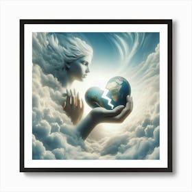 Angel Holding A Broken Earth Art Print