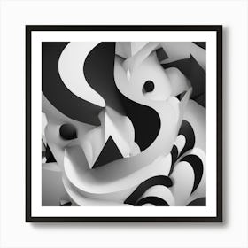 Black and White Abstract Art 1 Art Print