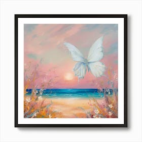 Butterfly On The Beach 19 Art Print