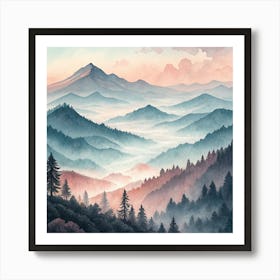 Sunrise Over The Mountains  Art Print