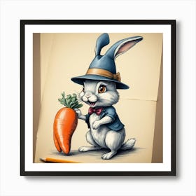 Rabbit With Carrot 4 Art Print