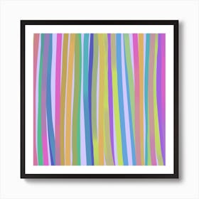 Rainbow Lines colorful vertical repeating pattern  Art Print