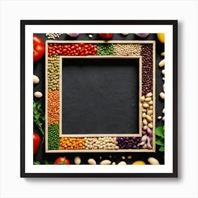 Colorful Vegetables In A Wooden Frame Art Print