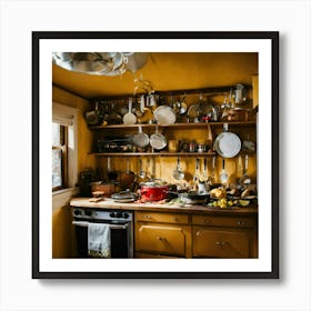 A Photo Of A Kitchen With A Variety Of Cooking Ute (2) Art Print