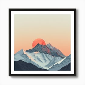 Mountains At Sunset Art Print