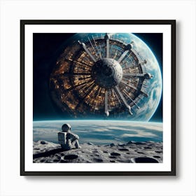 Astronaut On The Moon 1 Art Print