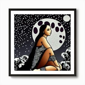 Moon watcher Art Print