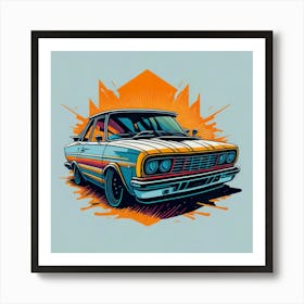 Car Colored Artwork Of Graphic Design Flat (82) Art Print