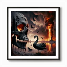 Apocalyptic Black Swan Art Print