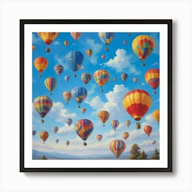 Hot Air Balloons Paintings Art Print 1 Art Print