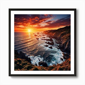 Sunset Over The Ocean Art Print