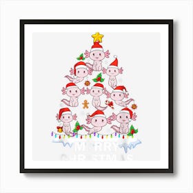 Axolotl Christmas Tree Lights Cute Axolotl Lover Funny Xmas Art Print