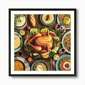 Thanksgiving Dinner Art Print