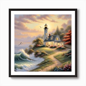 Lighthouse At Dusk 3 Poster