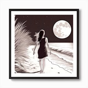 Moonlight Walk 28 Art Print